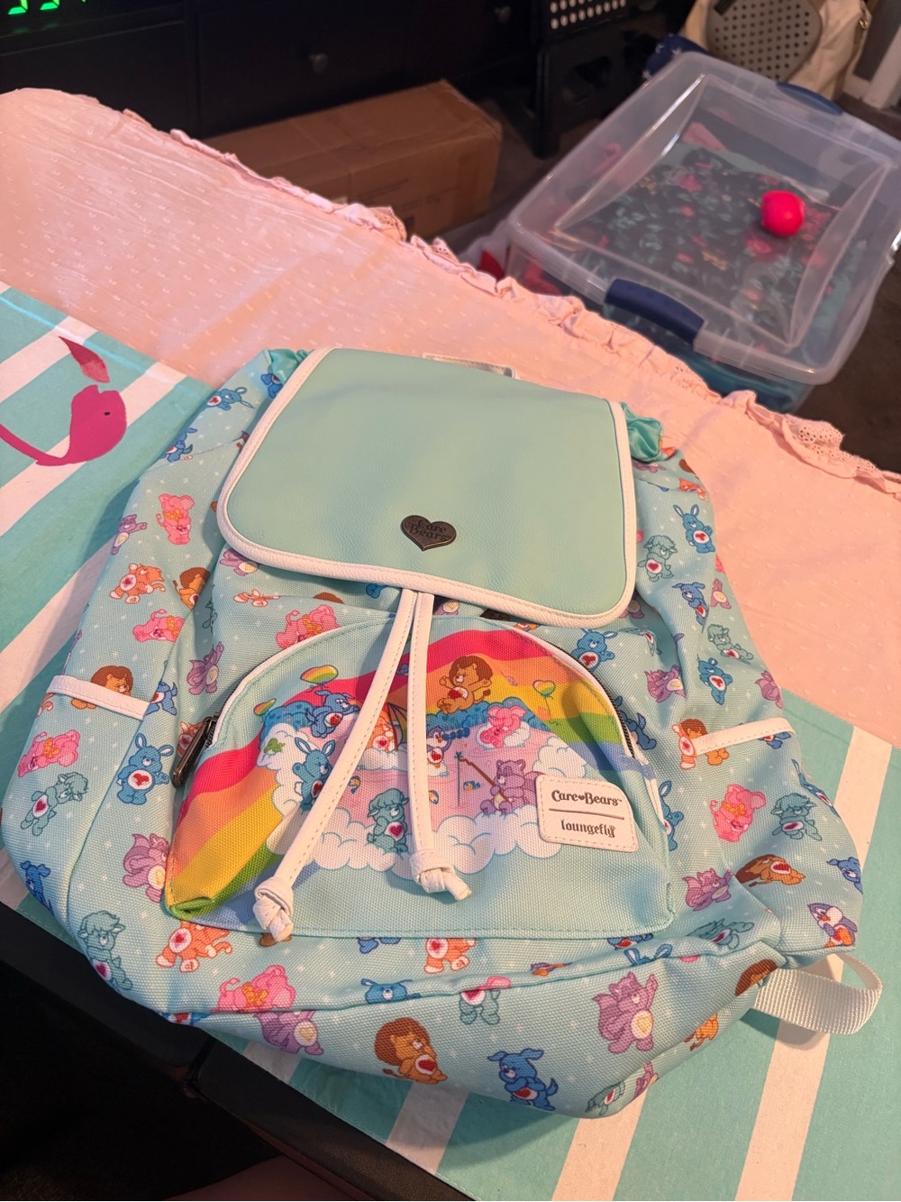 Loungefly Care Bears Backpack with matching Wallet